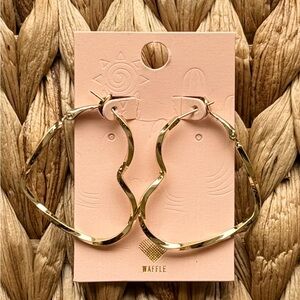 Gold Hoop Heart Shape Earrings